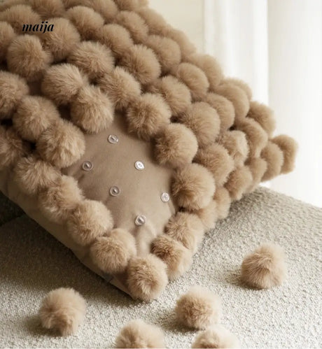 Rabbit Snowball Fluffy Cushion from milamila