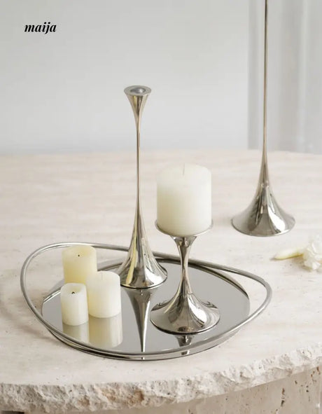 Meteor Stainless Steel Candle Holder Set from maija