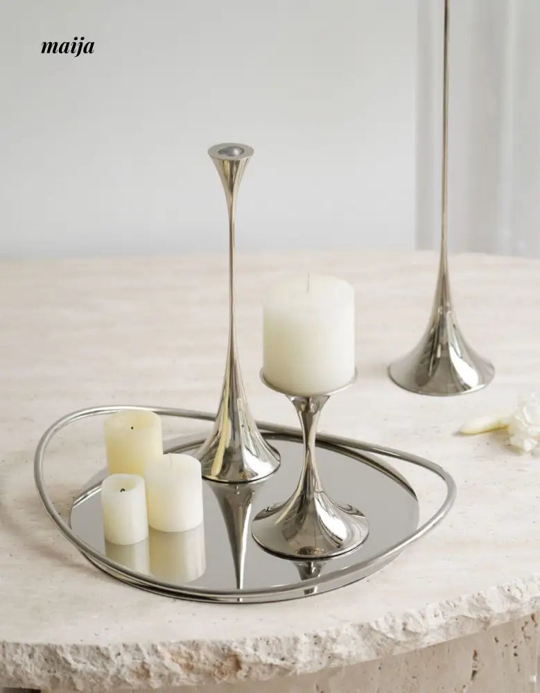 Meteor Stainless Steel Candle Holder Set from maija