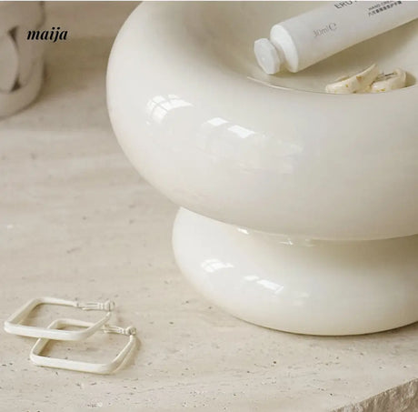 Glossy Marshmallow Ceramic Fruit Bowl from maija