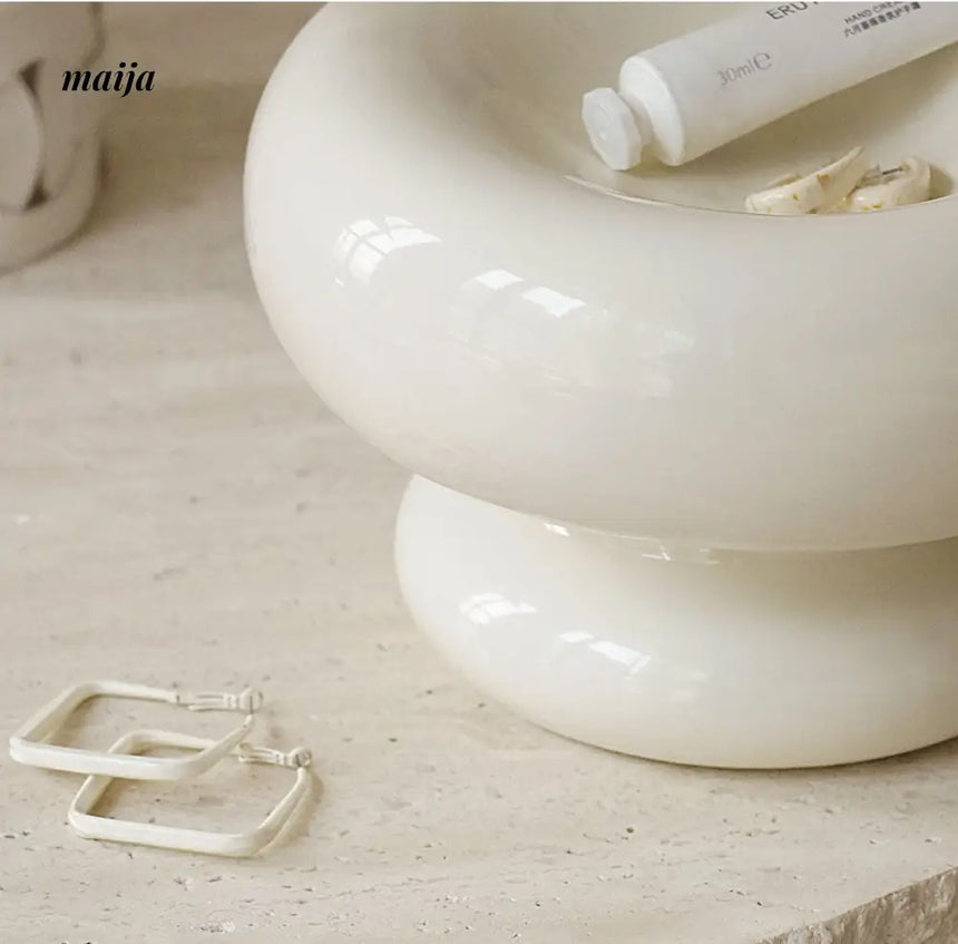 Glossy Marshmallow Ceramic Fruit Bowl from maija