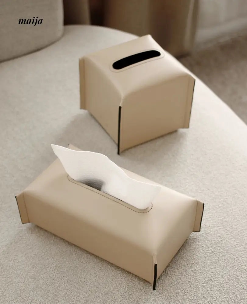 Sugar Cube Leather Tissue Box from maija