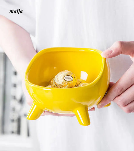 Four Legged Colourful Ceramic Storage Bowl from Xingmijia