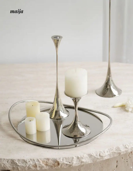 Meteor Stainless Steel Candle Holder Set from maija