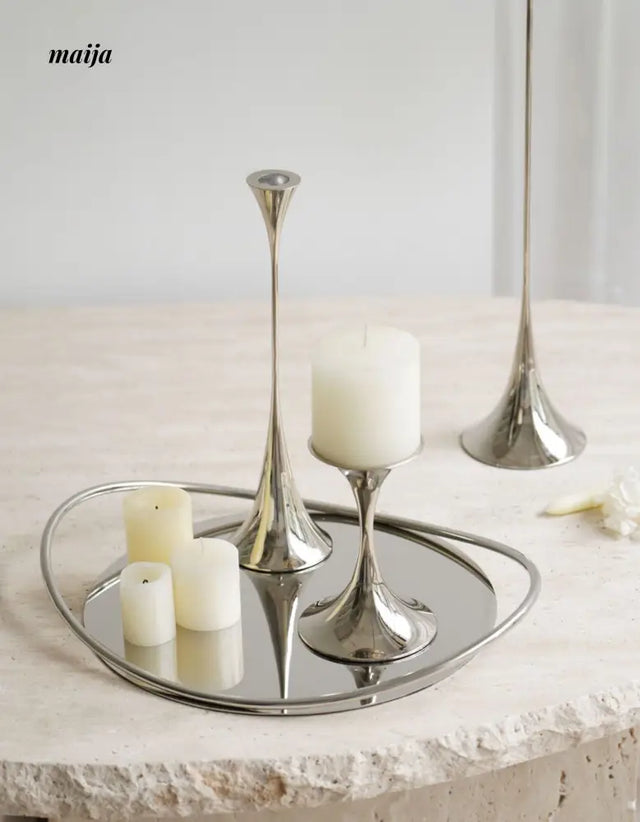 Meteor Stainless Steel Candle Holder Set from maija