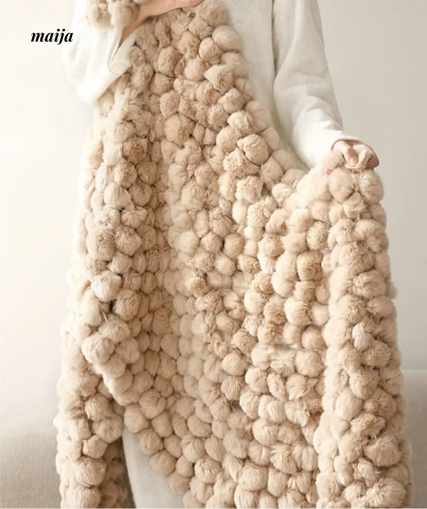 Rabbit Snowball Fluffy Velvet Throw from milamila
