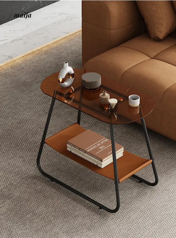 Melanie Oval Tinted Glass Coffee Table from maija
