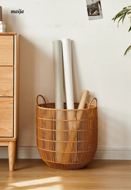 Woven Rattan Laundry Basket from maija