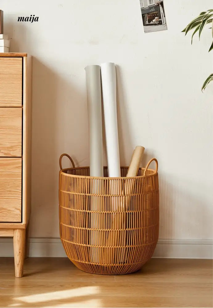 Woven Rattan Laundry Basket from maija