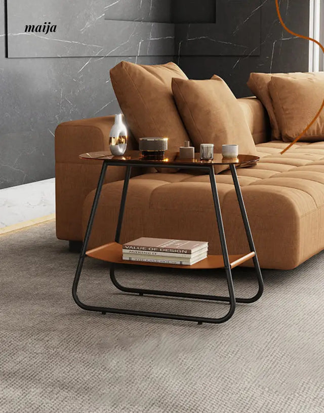 Melanie Oval Tinted Glass Coffee Table from maija