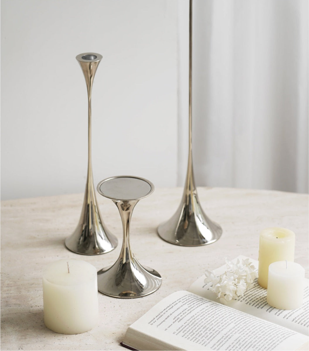 Meteor Stainless Steel Candle Holder Set from maija