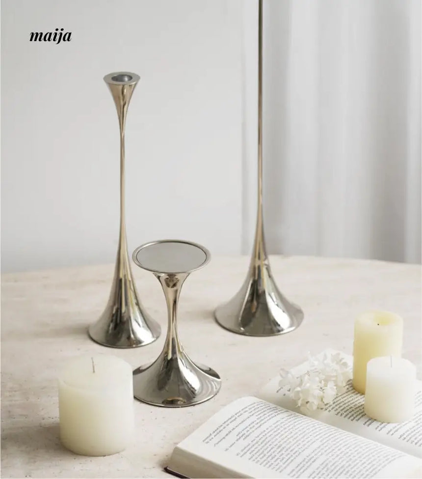 Meteor Stainless Steel Candle Holder Set from maija