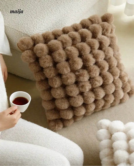 Rabbit Snowball Fluffy Cushion from milamila