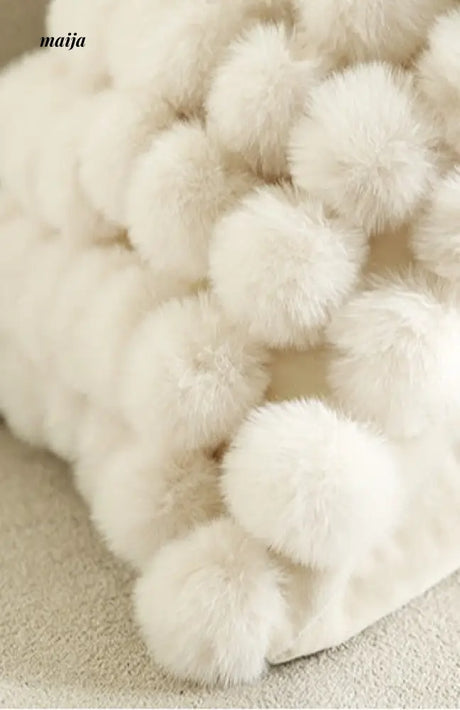 Rabbit Snowball Fluffy Cushion from milamila