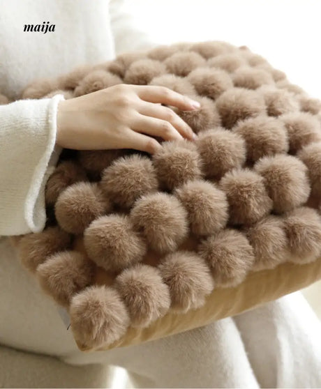 Rabbit Snowball Fluffy Cushion from milamila