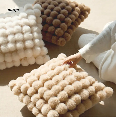Rabbit Snowball Fluffy Cushion from milamila