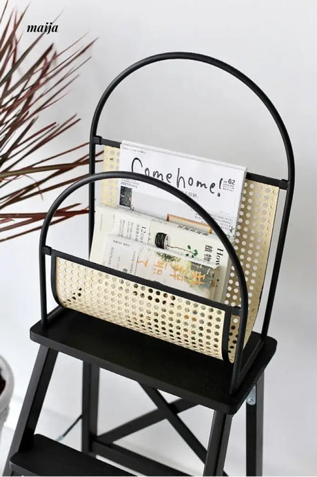 Metal Rattan Magazine Rack from maija