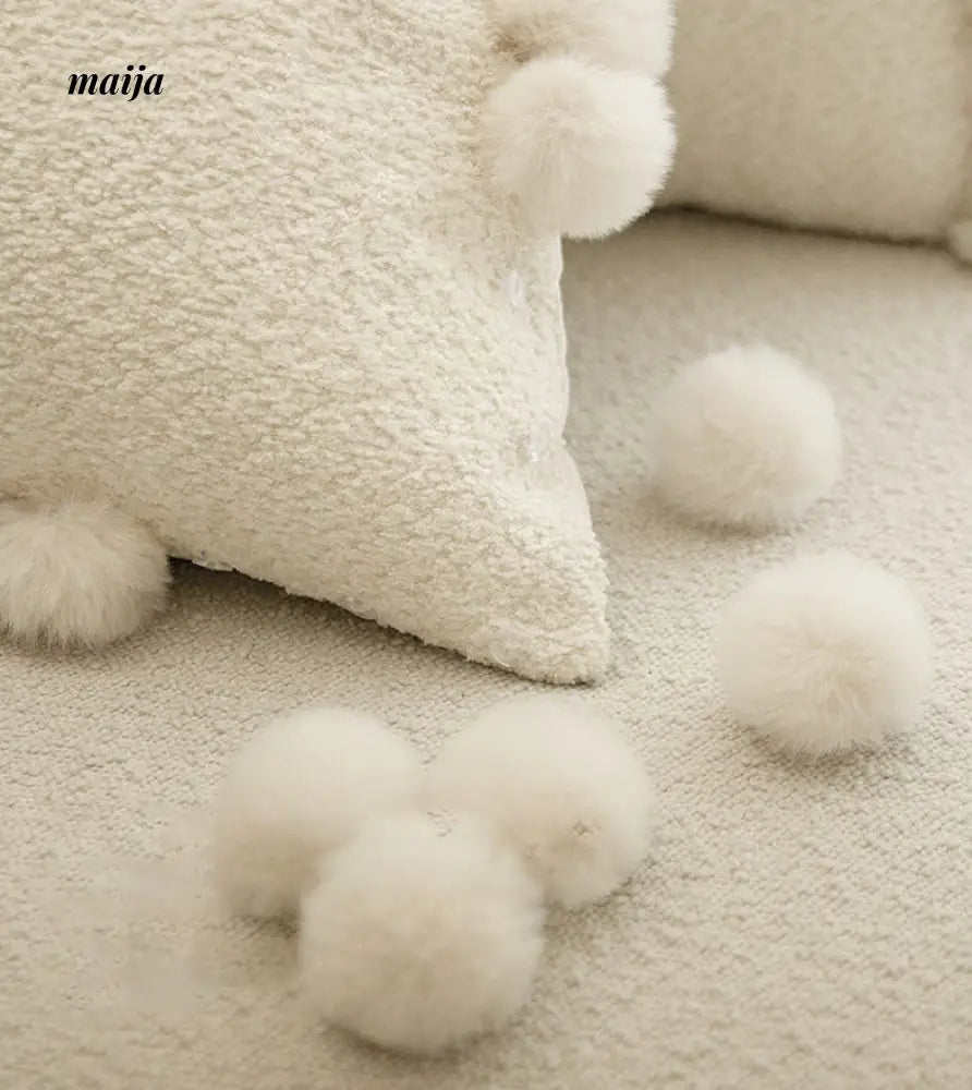 Sunflower Fur Cream Cushion from milamila