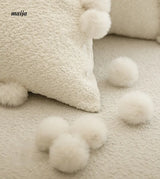 Sunflower Fur Cream Cushion from milamila