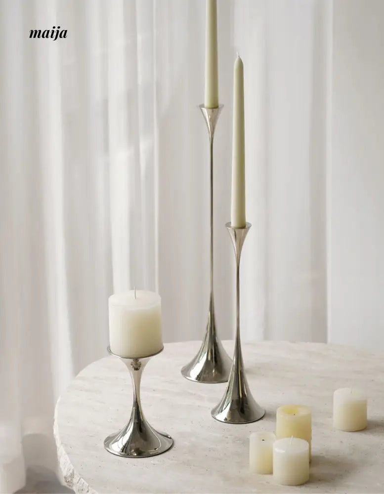 Meteor Stainless Steel Candle Holder Set from maija