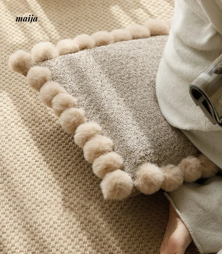 Sunflower Fur Cream Cushion from milamila