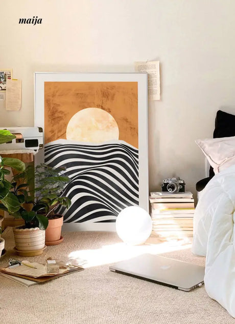 Sunset Abstract Line Painting from maija