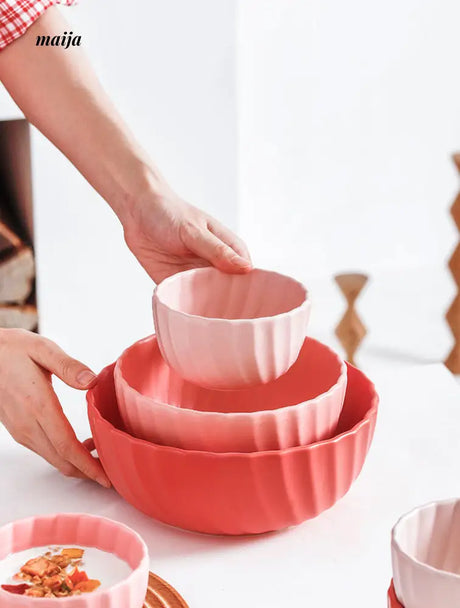 Aquarius Ceramic Rice Bowl Set from KROKORI
