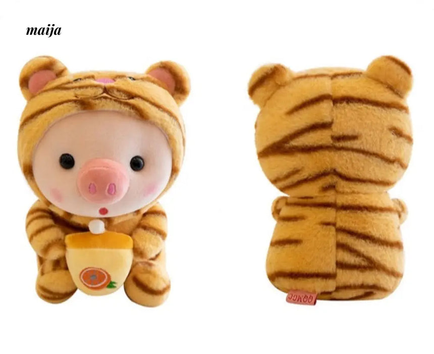 Piggie Drinking Milk Tea Plushie from maija