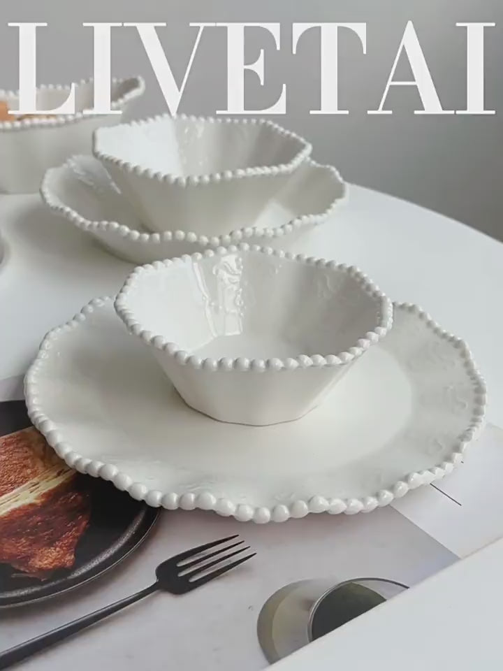 LIVETAI Pearl Ceramic Dinnerware Set