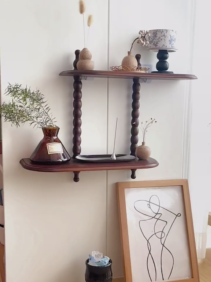 WULIHOME French Wooden Antique Wall-Mounted Shelf