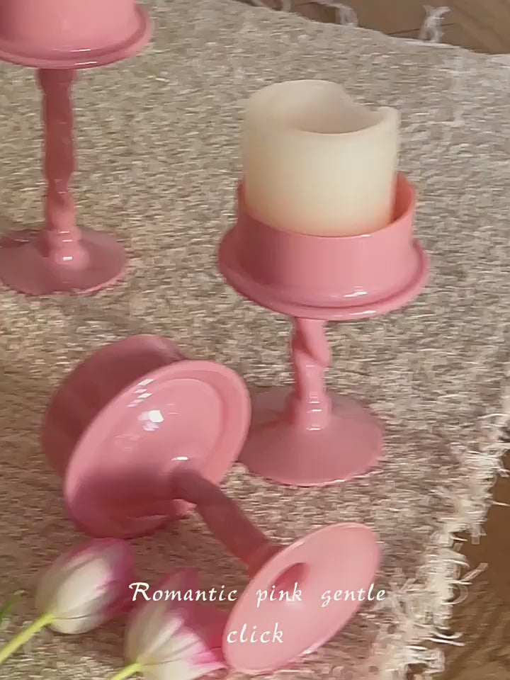 CLICK Fuchsia Spiral Candle Handmade for Valentine's Day
