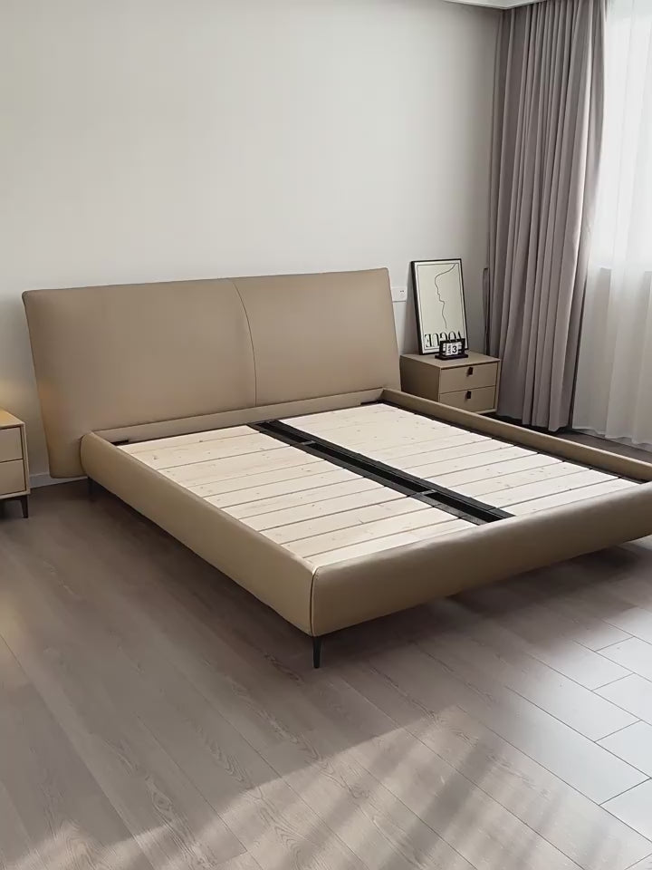 Minimalist Soft Leather Bed