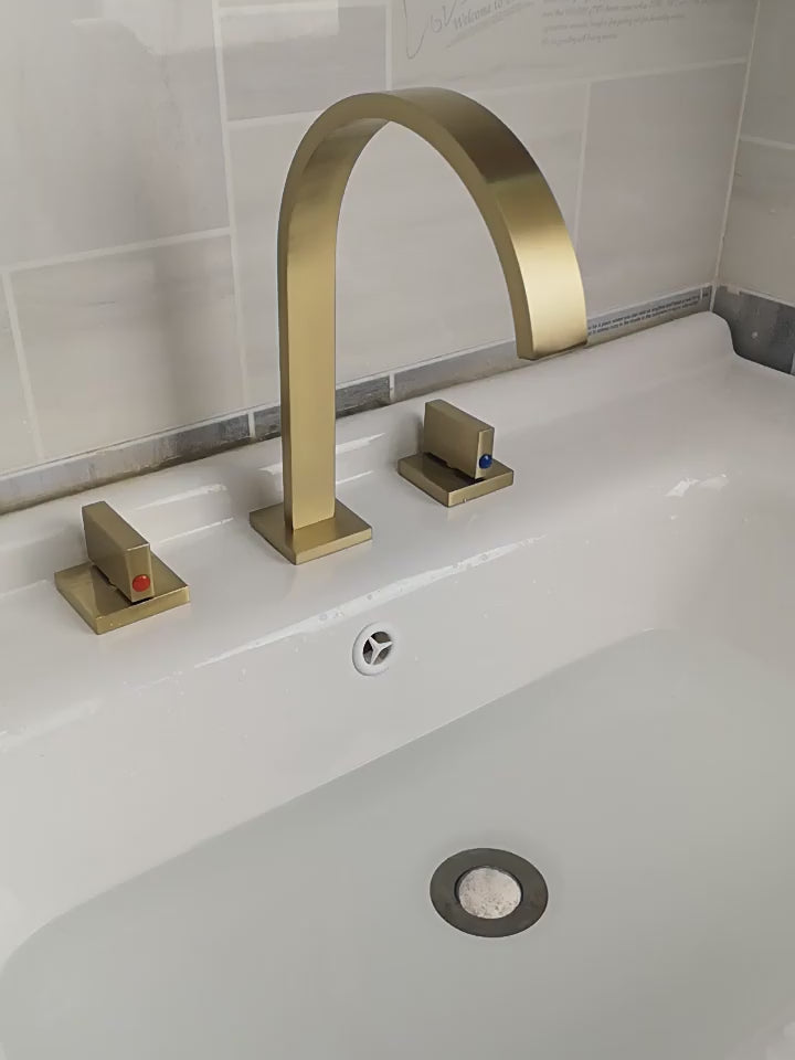 Bronze Waterfall Three Piece Basin Faucet
