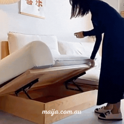 Japanese Style Solid Wood Modular Sofa with Storage from maija