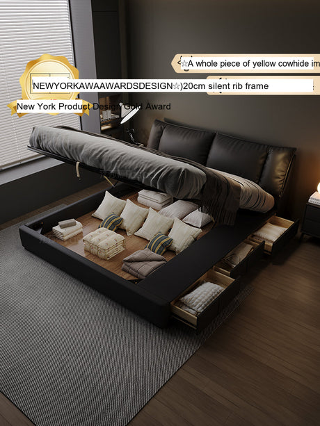 FASATI Alexander Luxe Minimalist Leather Bed from FASATI