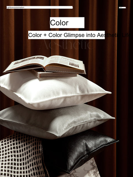 VANT Marisol Luxurious Imitation Leather Lumbar Pillow from VANT