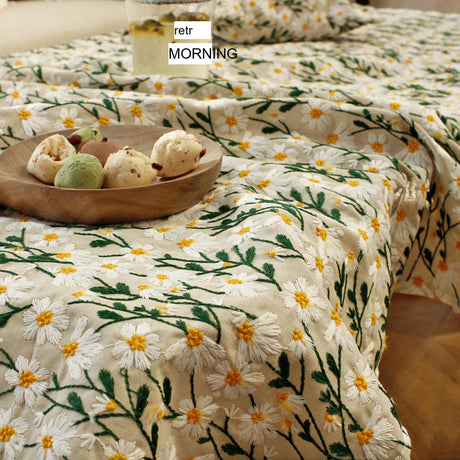 CHESTNUT COCOON Marisol Elegant Light Embroidered Tablecloth from CHESTNUT COCOON