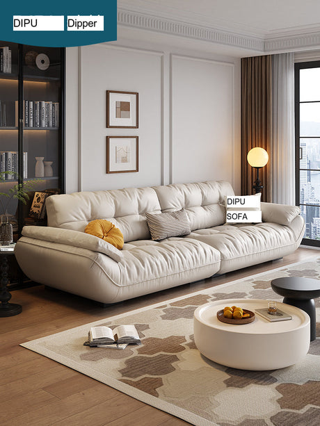 DIPU Cassius Minimalist Cream Leather Sofa from DIPU