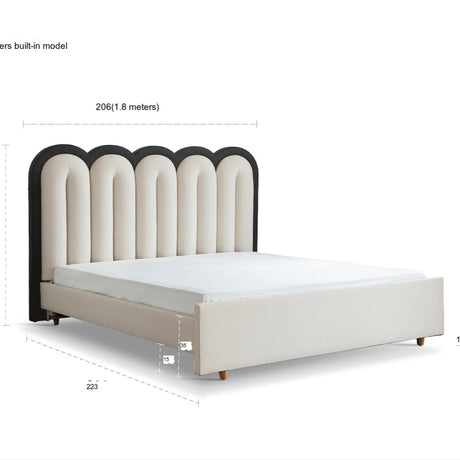 MOYU Araceli Retro Elegant High-Back Leather Bed from MOYU
