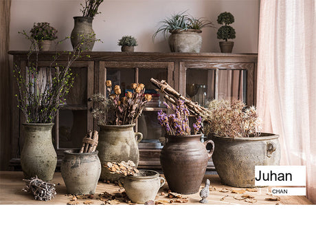 JUHAN Isolde Rustic Floral Arrangement Pottery Vase from JUHAN