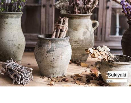 JUHAN Isolde Rustic Floral Arrangement Pottery Vase from JUHAN