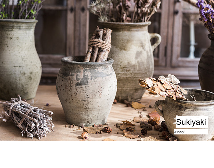 JUHAN Isolde Rustic Floral Arrangement Pottery Vase from JUHAN