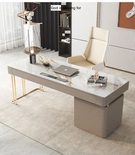 DIPU Isla Italian Minimalist Rock Plate Desk from DIPU