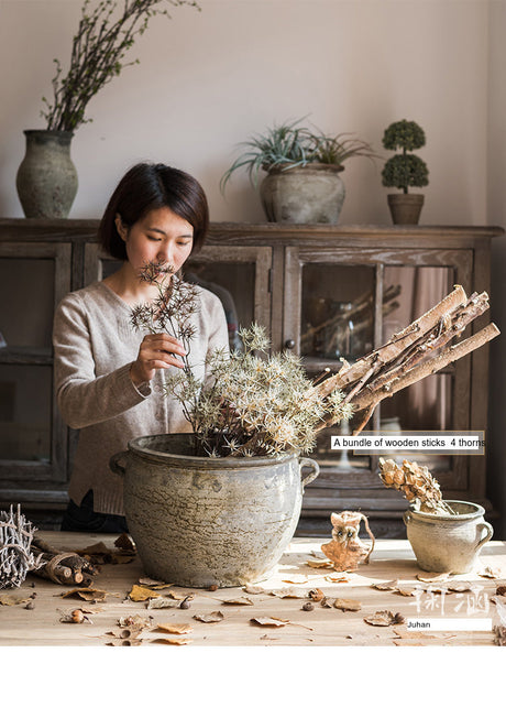 JUHAN Isolde Rustic Floral Arrangement Pottery Vase from JUHAN