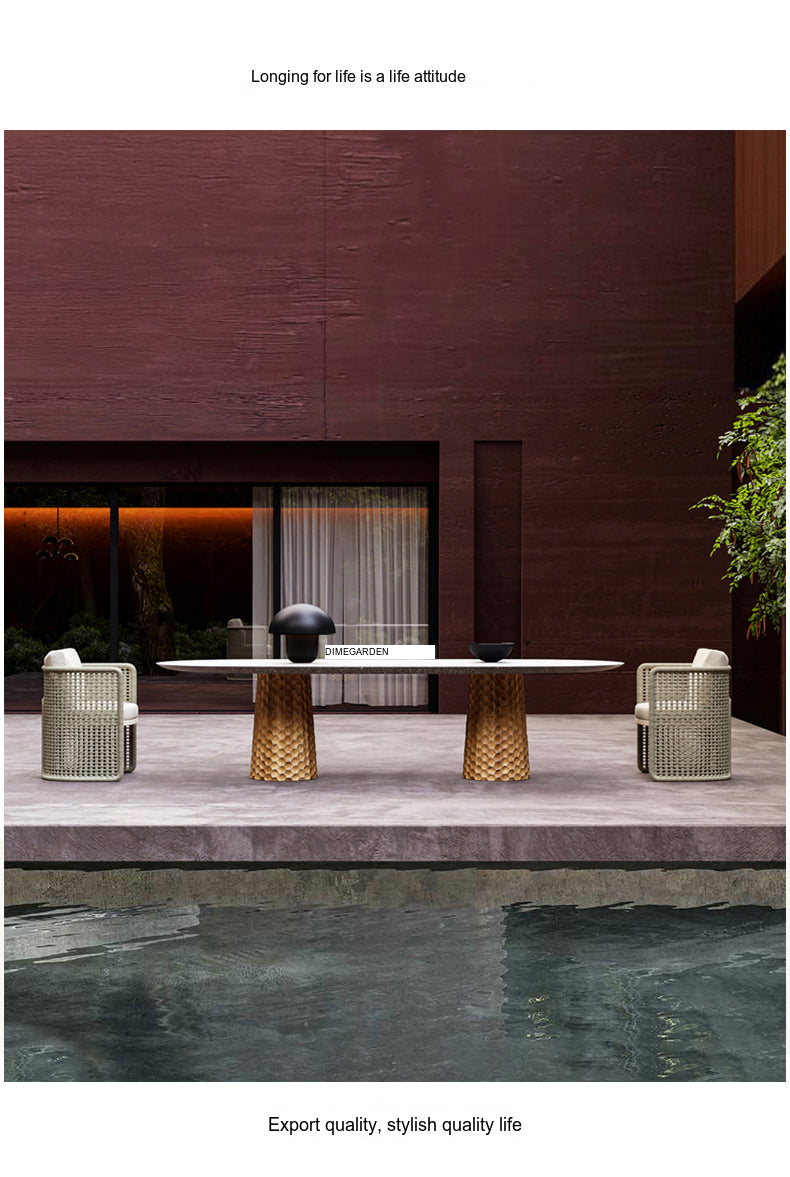 DIME GARDEN Viridian Sleek Luxury Outdoor Dining Set from DIME GARDEN