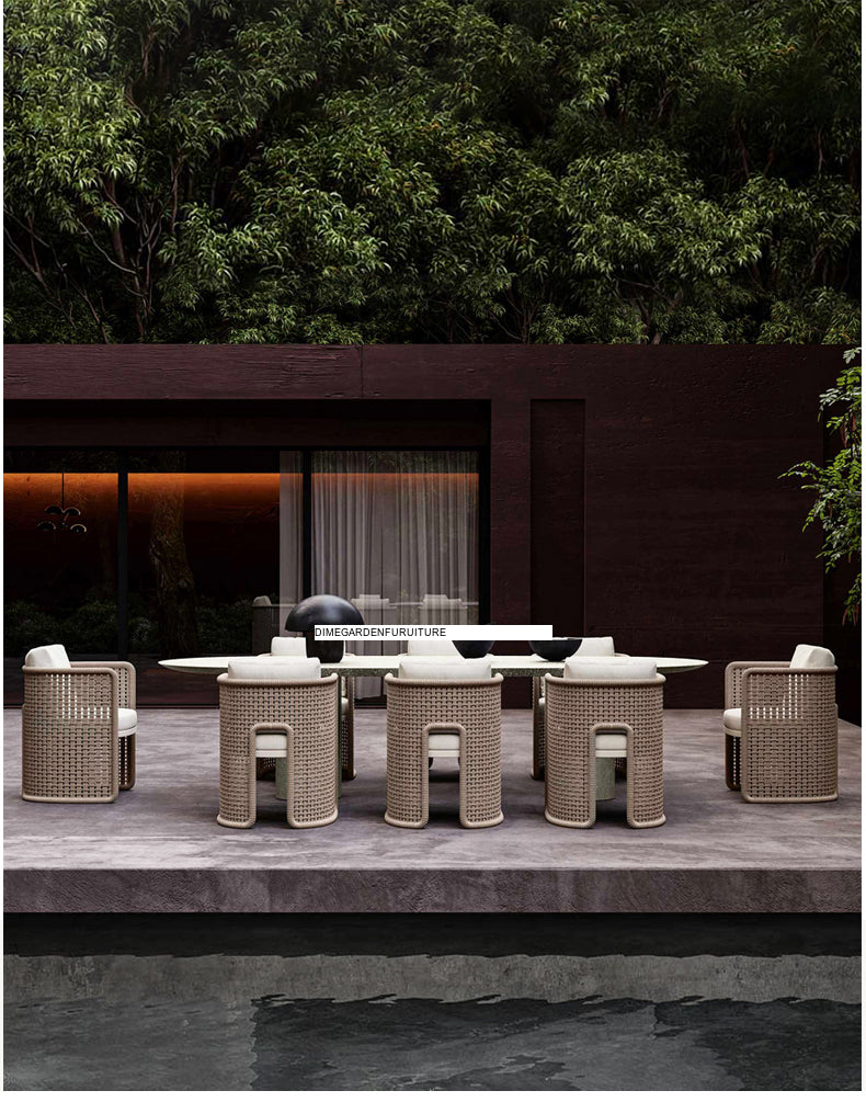 DIME GARDEN Viridian Sleek Luxury Outdoor Dining Set from DIME GARDEN