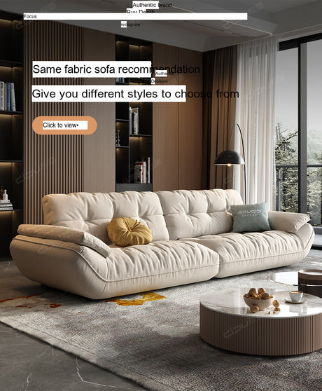 DIPU Cassius Minimalist Cream Leather Sofa from DIPU