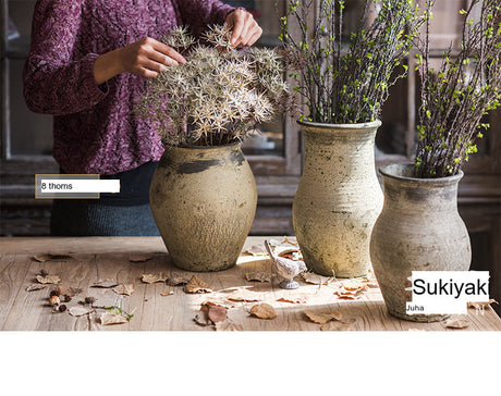 JUHAN Isolde Rustic Floral Arrangement Pottery Vase from JUHAN