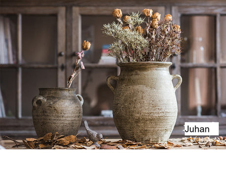 JUHAN Isolde Rustic Floral Arrangement Pottery Vase from JUHAN