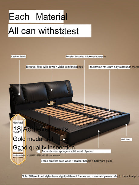 FASATI Alexander Luxe Minimalist Leather Bed from FASATI
